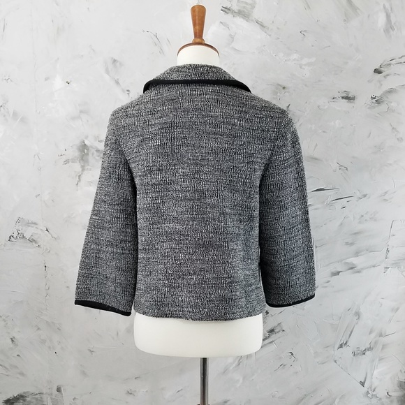 AMY ADAMS Vintage 50s Grey & Black Knit Jacket - Picture 3 of 8